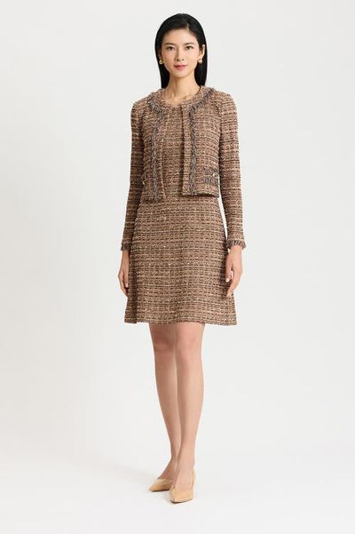 Ming Wang Ming Wang Eyelash Tweed Knit Jacket