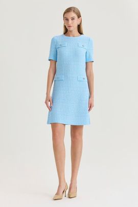 Ming Wang Ming Wang Family Savvy A-Line Tweed Texture Above-the-Knee Dress