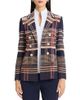 Ming Wang Ming Wang Faux Doubled Breast Plaid Knit Blazer - 1