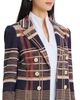 Ming Wang Ming Wang Faux Doubled Breast Plaid Knit Blazer - 4