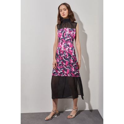 Ming Wang Ming Wang Floral Midi Sheath Dress