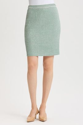 Ming Wang Ming Wang Jacquard Basketweave Straight Skirt
