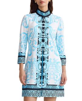 Ming Wang Ming Wang Lined Printed Stretch Deco Crepe Jacket