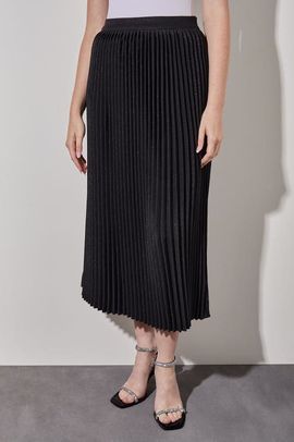 Ming Wang Ming Wang Midi Pleated Skirt Shimmer Woven