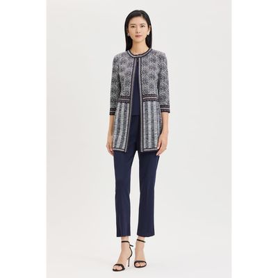 Ming Wang Ming Wang Multi Pattern Jacquard Knit Jacket