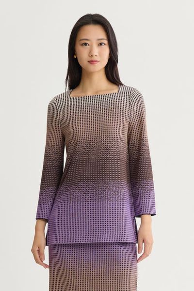 Ming Wang Ming Wang Ombre Jacquard Knit Tunic