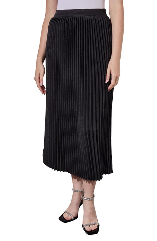 Ming Wang Ming Wang Pleated Metallic Shimmer Midi Skirt