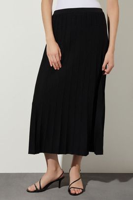 Ming Wang Ming Wang Pleated Soft Knit Maxi Skirt