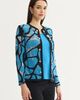Ming Wang Ming Wang Plus Abstract Jacquard Suede Trim Knit Jacket - 4