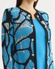 Ming Wang Ming Wang Plus Abstract Jacquard Suede Trim Knit Jacket - 5