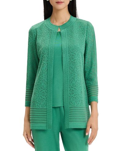 Ming Wang Ming Wang Plus Burnout Knit Jacket