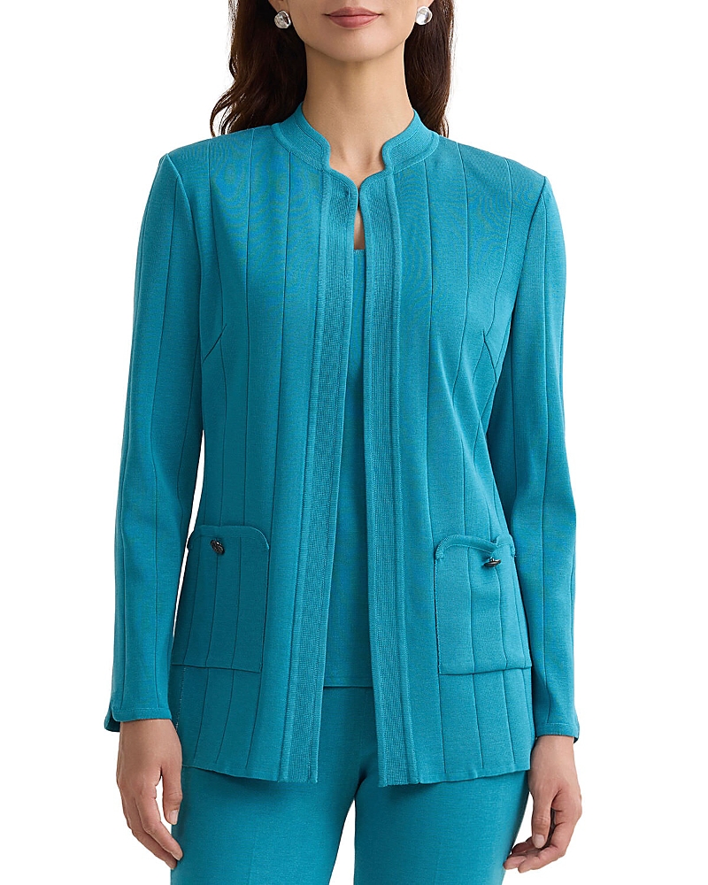 Ming Wang Ming Wang Plus Size Multi-Texture Knit Jacket