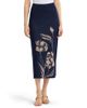 Ming Wang Ming Wang Plus Straight Floral Jacquard Soft Knit Maxi Skirt - 1