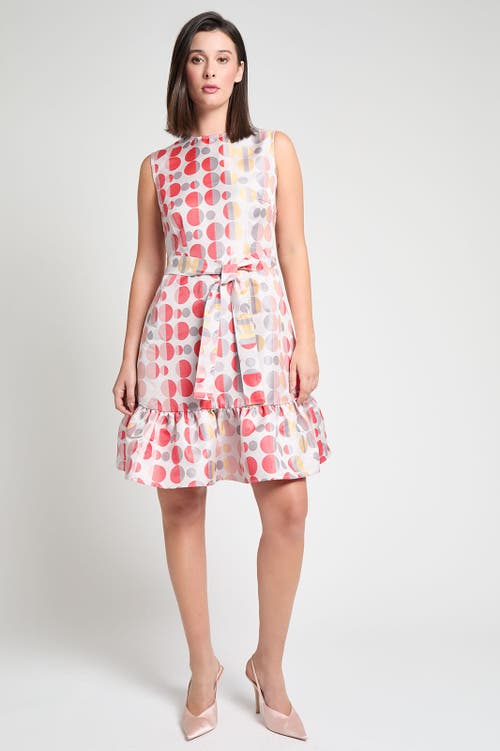 Ming Wang Ming Wang Polka Dot Woven A Line Dress