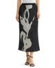 Ming Wang Ming Wang Straight Floral Soft Ribbed Knit Maxi Skirt - 1