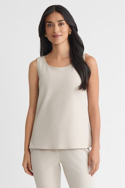 Ming Wang Ming Wang Stretch Deco Crepe Scoop Neck Tank
