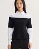 Ming Wang Ming Wang x Anna Marie Bedazzled Mixed Media Top - 1