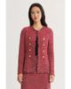 Ming Wang Ming Wang x Anna Marie Fringe Trim Tweed Knit Jacket - 1