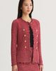 Ming Wang Ming Wang x Anna Marie Fringe Trim Tweed Knit Jacket - 3
