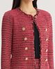 Ming Wang Ming Wang x Anna Marie Fringe Trim Tweed Knit Jacket - 5