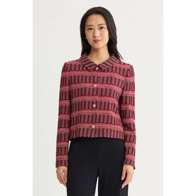 Ming Wang Ming Wang x Anna Marie Multi Stitch Cropped Knit Jacket