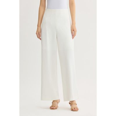 Ming Wang Ming Wang x Anna Marie Pintuck Stretch Deco Crepe Wide Leg Pant
