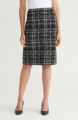 Ming Wang Ming Wang x Tanya Foster Check Jacquard Skirt