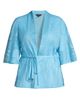 Ming Wang Women's Belted Knit Jacquard Sweater - 1