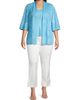 Ming Wang Women's Belted Knit Jacquard Sweater - 2