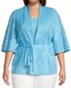 Ming Wang Women's Belted Knit Jacquard Sweater - 3