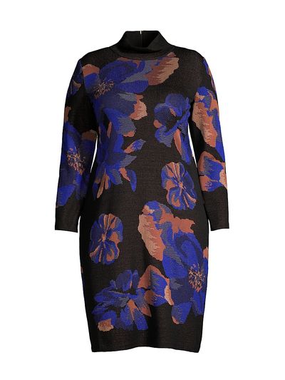 Ming Wang Women's Floral Knit Midi-Dress