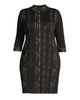 Ming Wang Women's Knit Metallic Mock Turtleneck Dress - 1