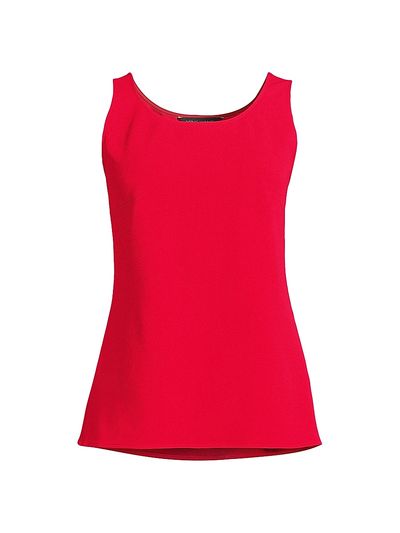Ming Wang Women's Ming Wang x Tanya Foster Deco Scoopneck Stretch-Crepe Tank Top