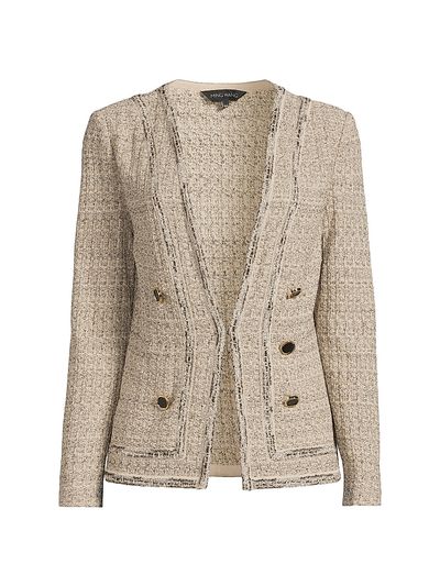 Ming Wang Women's Ming Wang x Tanya Foster Heritage Shimmer Knit Tweed Jacket