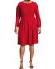 Ming Wang Women's Ming Wang x Tanya Foster Plus Tonal-Stitch Knit Fit & Flare Dress - 2