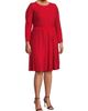 Ming Wang Women's Ming Wang x Tanya Foster Plus Tonal-Stitch Knit Fit & Flare Dress - 4