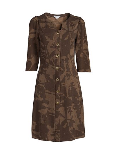 Ming Wang Women's Missy Floral A-Line Knee-Length Dress