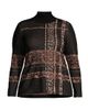 Ming Wang Women's Plaid Jacquard Knit Turtleneck Tunic - 1