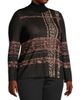 Ming Wang Women's Plaid Jacquard Knit Turtleneck Tunic - 4