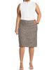 Ming Wang Women's Plus Size Pencil Tweed Knee-Length Skirt - 2