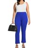 Ming Wang Women's Plus Stretch Deco Crepe Straight-Fit Pants - 2
