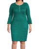 Ming Wang Women's Plus Tonal Multi-Stitch Sheath Knee-Length Dress - 3