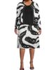 Ming Wang Women's Plush Abstract Brushstroke Fine Pleat Jacket - 2