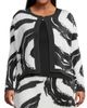 Ming Wang Women's Plush Abstract Brushstroke Fine Pleat Jacket - 3