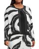Ming Wang Women's Plush Abstract Brushstroke Fine Pleat Jacket - 4