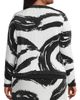 Ming Wang Women's Plush Abstract Brushstroke Fine Pleat Jacket - 5