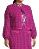 Ming Wang Women's Tweed Knit Check Jacket - 4