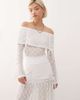Minga Minga London textured lace off shoulder top in off white - 1
