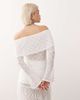 Minga Minga London textured lace off shoulder top in off white - 4
