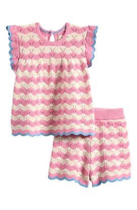 Mini Boden Mini Boden Cotton Pointelle Top & Shorts Set